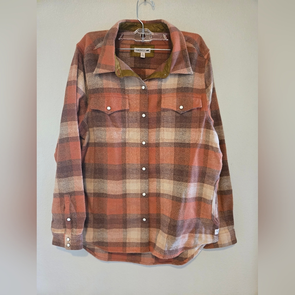 Toad&Co Checkered Jacket in Brown and Cream